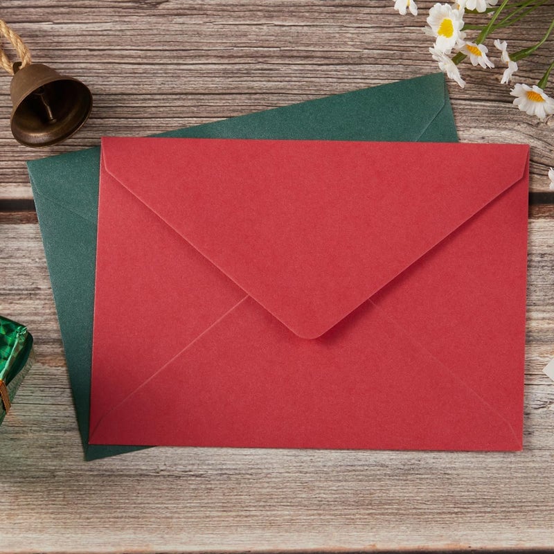 Homtable 50 Pieces A4 Shiny Envelopes 4.25x6.25 inches with Gold Stickers for Wedding Invitation Cards, Graduation, Baby Shower, Greeting Cards (Christmas Red/Green, A4, 4x6) - Image 5